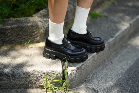 prada tan loafers|Prada lace ups.